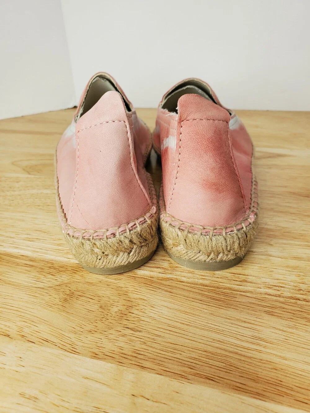 Manebi Leather Espadrilles Womens 39 US 9 Pink Tie-Dye